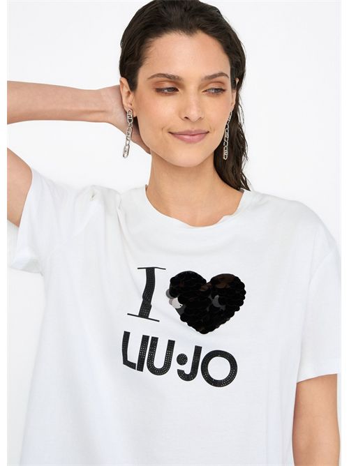 T-shirt con applicazioni LIU JO | MF5345JS923/M9683
